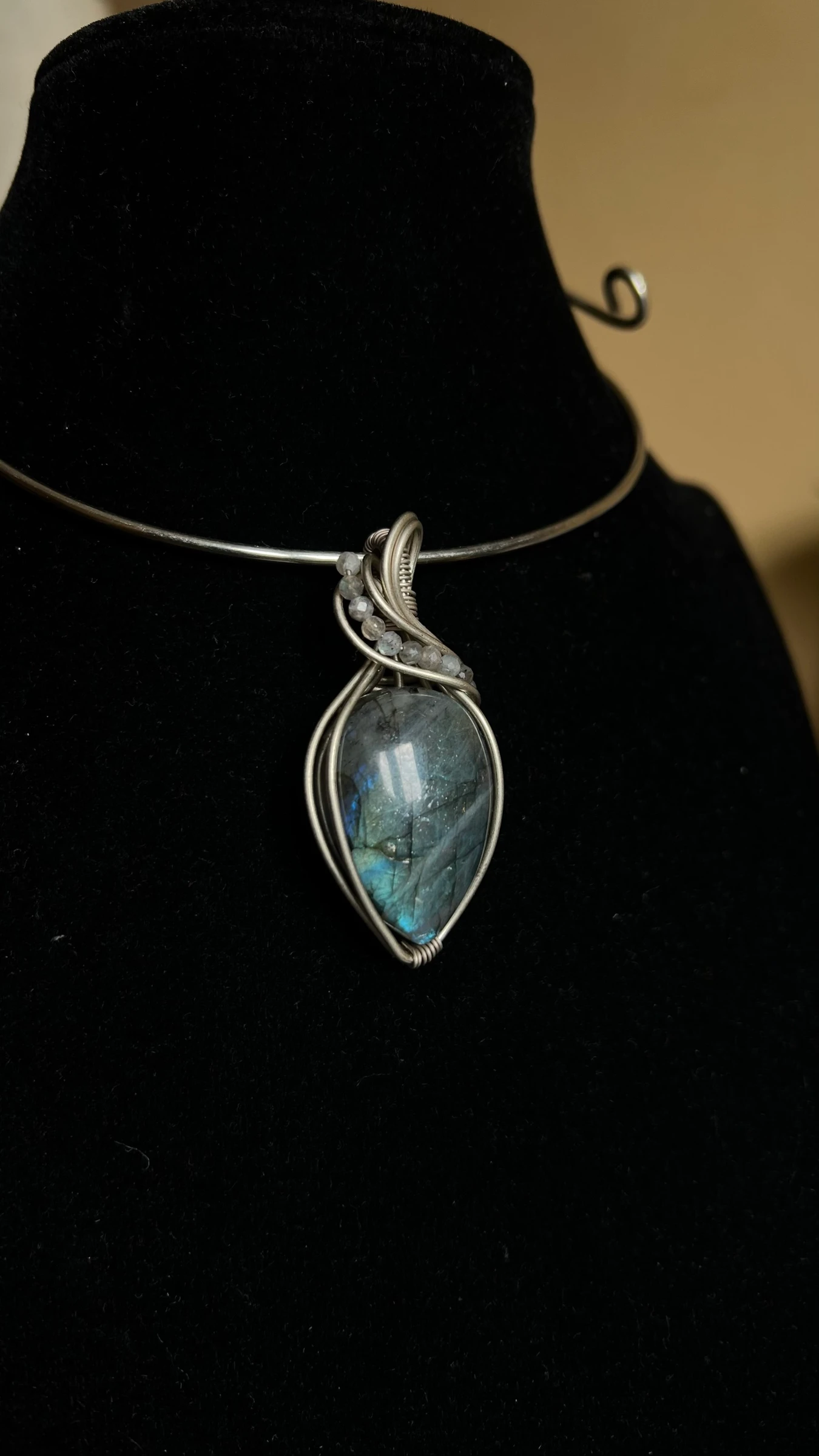 Choker Labradorita Acero Inoxidable 